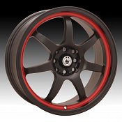 Konig Forward 23B FO Matte Black w/ Red Stripe Custom Rims Wheel