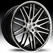 Lexani CVX-44 Flat Black Machined w/ Stainless Steel Chrome Lip 