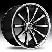Lexani CVX-55 Gloss Black Machined w/ Stainless Steel Chrome Lip