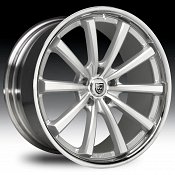 Lexani CVX-55 Silver Machined w/ Stainless Steel Chrome Lip Cust