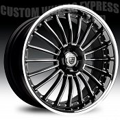 Lexani LSS-11 Gloss Black Machined w/ Stainless Steel Chrome Lip