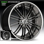 Lexani LSS-8 Gun Metal w/ Stainless Steel Chrome Lip Custom Rims