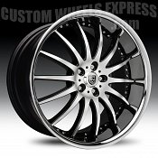Lexani LX-14 Gloss Black Machined w/ Stainless Steel Chrome Lip 