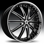 Lexani LX-20 Gloss Black Machined w/ Stainless Steel Chrome Lip 