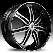 Lexani LX-7 Gloss Black Machined w/ Machined Accent Custom Rims 