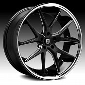 Lexani R-Twelve Black Milled Chrome Lip Custom Wheels Rims