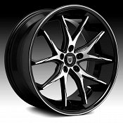 Lexani R-Twelve Machined Black Custom Wheels Rims
