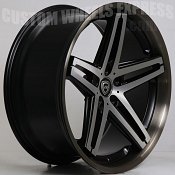Lexani R-Five / R5 Machined Black w/ Double Tinted Stainless Lip