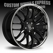 Lexani R-Eight Gloss Black w/ Stainless Steel Chrome Lip Custom 