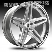 Lexani R-Five Silver Machined w/ Stainless Steel Chrome Lip Cust