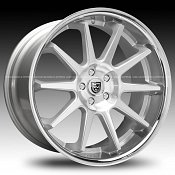 Lexani R-Ten / R10 Machined w/ Silver and Stainless Steel Chrome