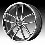 Lorenzo WL199 Machined Titanium Gray Stainless Lip Custom Rims W
