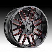 Mayhem Cogent 8107 Gloss Black Red Custom Wheels Rims