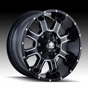 Mayhem Fierce 8103 Gloss Black Milled Custom Wheels Rims