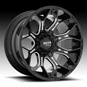 Moto Metal MO808 Sniper Gloss Black Milled Custom Truck Wheels Rims