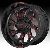Moto Metal MO999 Reaper Gloss Black Milled Red Tint Custom Wheels Rims