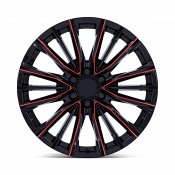 Performance Replicas PR223BQ Gloss Black Red Milled Custom Truck Wheels