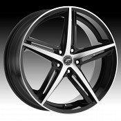 Platinum 440 Smooth Tip Machined Black Custom Wheels Rims
