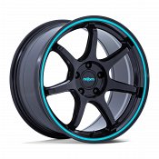 Rotiform BPU RC208 Gloss Black Teal Custom Wheels