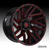 TIS Wheels 554BMR Gloss Black Red Milled Custom Truck Wheels