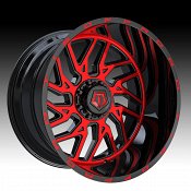 TIS Wheels 544MBR Machined Black Red Tint Custom Truck Wheels