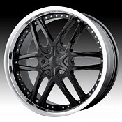 Veloche Venom 555 Black w/ Machined Lip Custom Rims Wheels