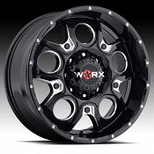 Worx Alloy 809 Rebel Gloss Black with Milled Accents Custom Whee