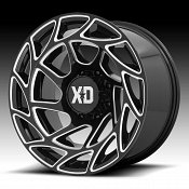 XD Series XD860 Onslaught Gloss Black Milled Custom Truck Wheels Rims