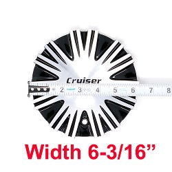 CAP-912MBF / Cruiser Alloy 912MB Shadow Machined Black FWD Bolt On Center Cap 3