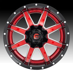 Fuel Maverick D250 Black Red Milled Custom Wheels Rims 3