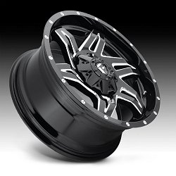 Fuel Rocker D613 Gloss Black Milled Custom Wheels Rims 2