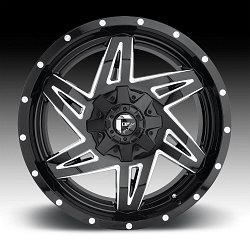 Fuel Rocker D613 Gloss Black Milled Custom Wheels Rims 3