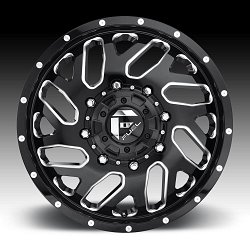 Fuel Triton Dually D581 Gloss Black Milled Custom Wheels Rims 2