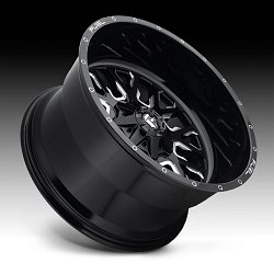 Fuel Stroke D611 Gloss Black Milled Custom Wheels Rims 2