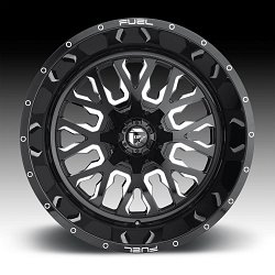 Fuel Stroke D611 Gloss Black Milled Custom Wheels Rims 3