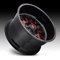 Fuel Stroke D612 Black Milled Red Tint Custom Wheels Rims 2
