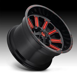 Fuel Hardline D621 Black Milled Red Tint Custom Wheels Rims 2