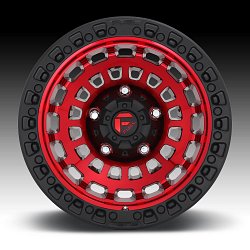 Fuel Zephyr D632 Candy Red with Black Lip Custom Wheels Rims 3