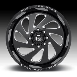 Fuel Vortex D637 Gloss Black Milled Custom Wheels Rims 3