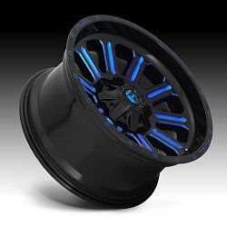 Fuel Hardline D646 Gloss Black Candy Blue Custom Wheels Rims 2