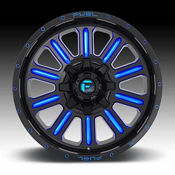 Fuel Hardline D646 Gloss Black Candy Blue Custom Wheels Rims 3