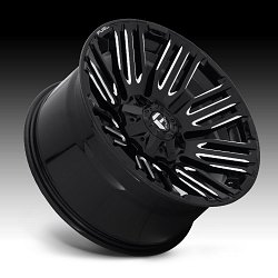 Fuel Schism D649 Gloss Black Milled Custom Wheels Rims 2