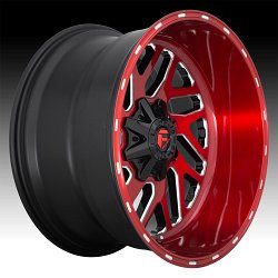 Fuel Triton D691 Brushed Red Milled Custom Wheels Rims 2