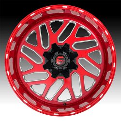 Fuel Triton D691 Brushed Red Milled Custom Wheels Rims 3