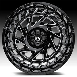 Gear Offroad 755BM End Game Gloss Black Milled Custom Wheels Rims 2