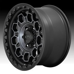 KMC KM545 Trek Machined Black Grey Tint Custom Wheels Rims 2