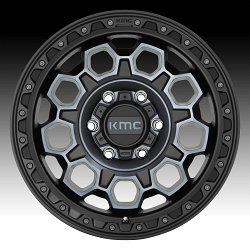 KMC KM545 Trek Machined Black Grey Tint Custom Wheels Rims 3