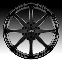KMC KM715 Reverb Satin Black Gloss Black Custom Wheels Rims 2
