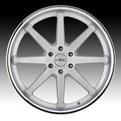 KMC KM715 Reverb Brushed Silver Chrome Lip Custom Wheels Rims 2