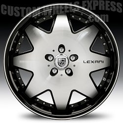 Lexani LX-2 Gloss Black Machined w/ Machined Accent Custom Wheels Rims 2